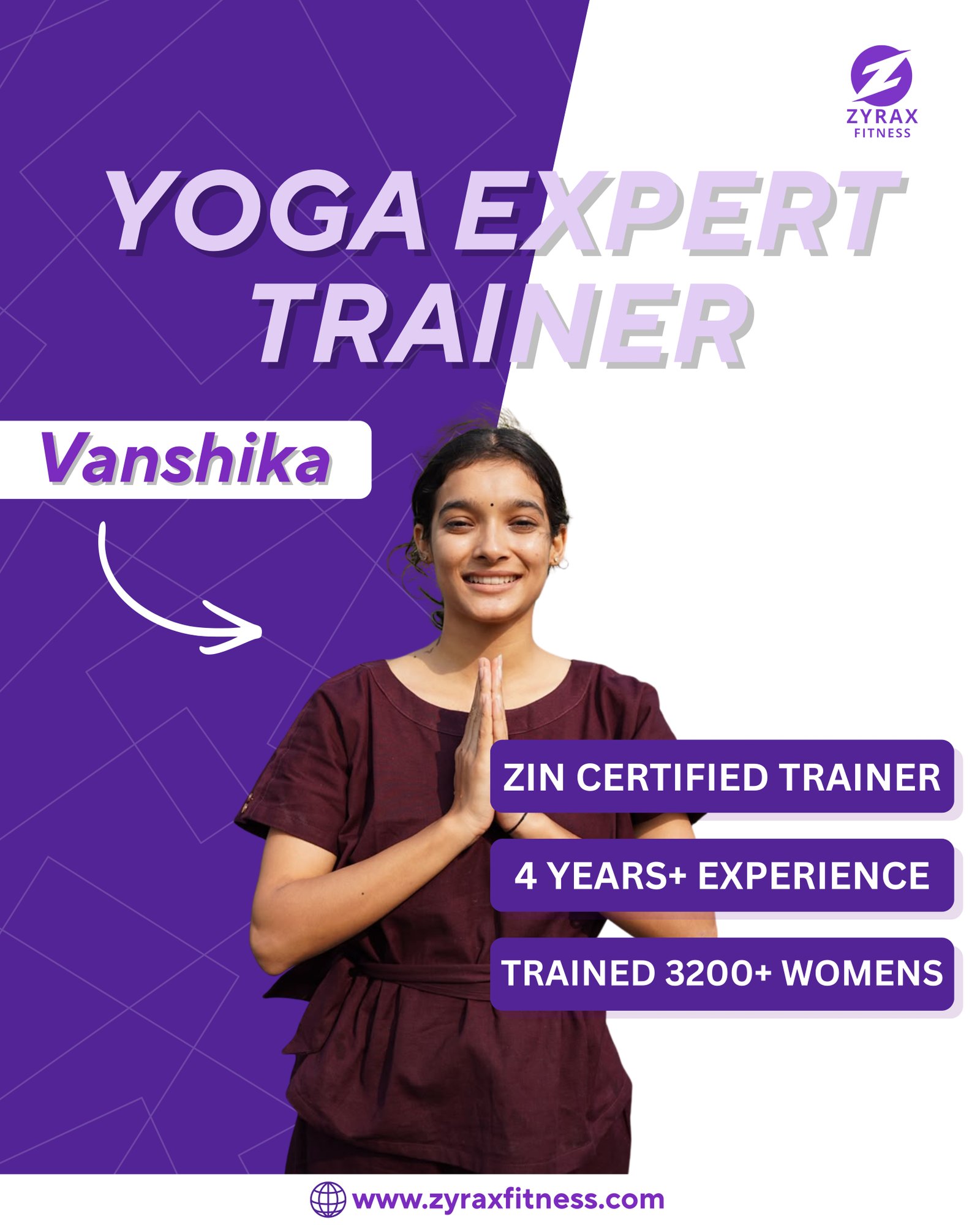 Vanshika, Zyrax Yoga Expert Trainer